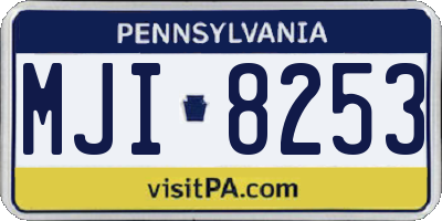 PA license plate MJI8253