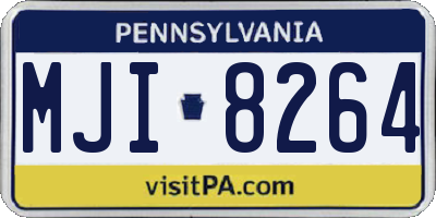 PA license plate MJI8264