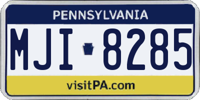 PA license plate MJI8285