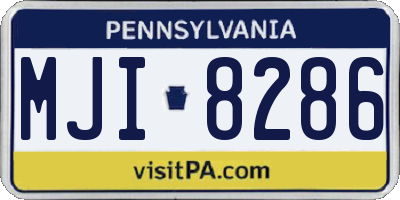PA license plate MJI8286