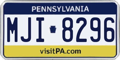 PA license plate MJI8296