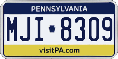 PA license plate MJI8309