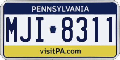 PA license plate MJI8311