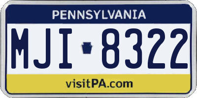 PA license plate MJI8322