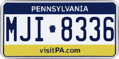 PA license plate MJI8336