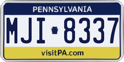 PA license plate MJI8337