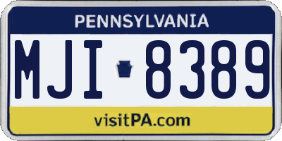 PA license plate MJI8389