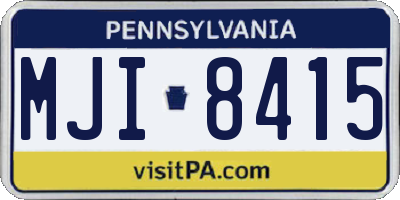 PA license plate MJI8415