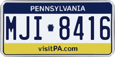PA license plate MJI8416