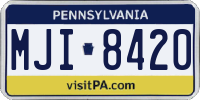 PA license plate MJI8420