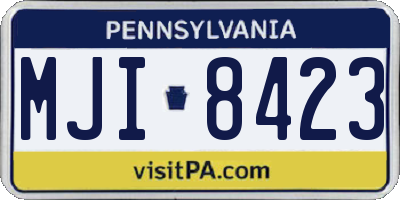 PA license plate MJI8423