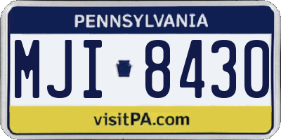 PA license plate MJI8430