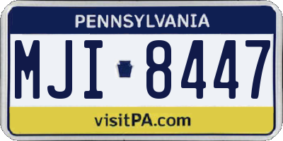 PA license plate MJI8447