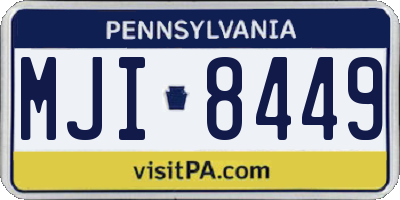 PA license plate MJI8449
