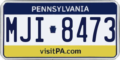 PA license plate MJI8473
