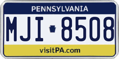 PA license plate MJI8508
