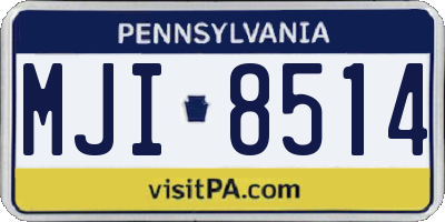 PA license plate MJI8514