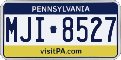 PA license plate MJI8527