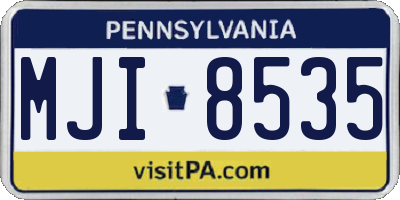 PA license plate MJI8535