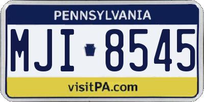PA license plate MJI8545