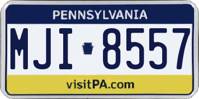 PA license plate MJI8557
