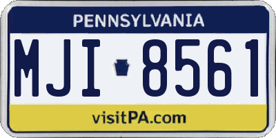 PA license plate MJI8561