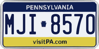 PA license plate MJI8570