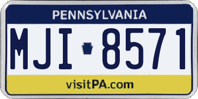 PA license plate MJI8571