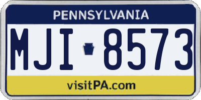 PA license plate MJI8573