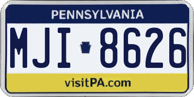 PA license plate MJI8626