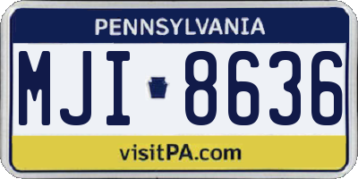 PA license plate MJI8636