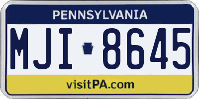 PA license plate MJI8645