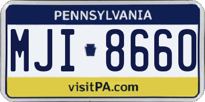 PA license plate MJI8660
