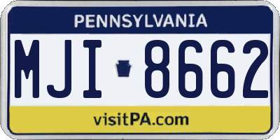 PA license plate MJI8662