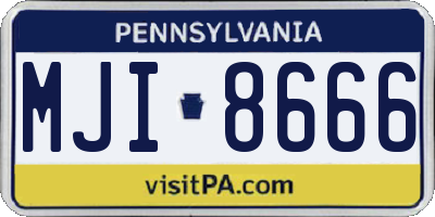 PA license plate MJI8666