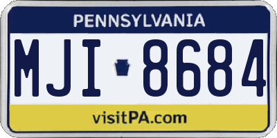 PA license plate MJI8684
