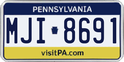 PA license plate MJI8691