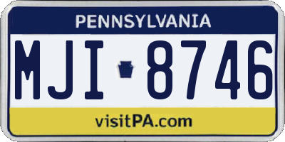 PA license plate MJI8746