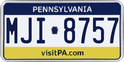 PA license plate MJI8757