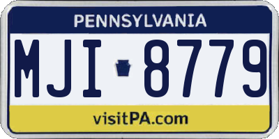 PA license plate MJI8779