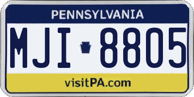 PA license plate MJI8805