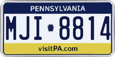 PA license plate MJI8814