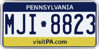 PA license plate MJI8823