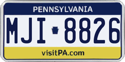 PA license plate MJI8826