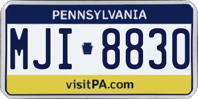 PA license plate MJI8830