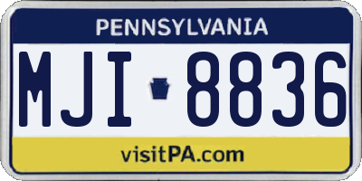 PA license plate MJI8836