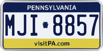 PA license plate MJI8857