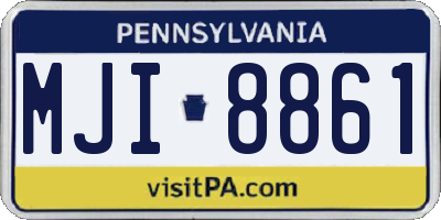 PA license plate MJI8861
