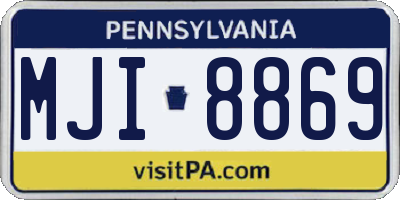 PA license plate MJI8869