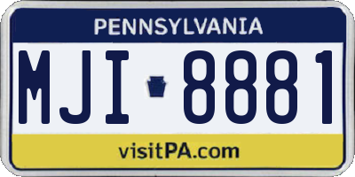 PA license plate MJI8881